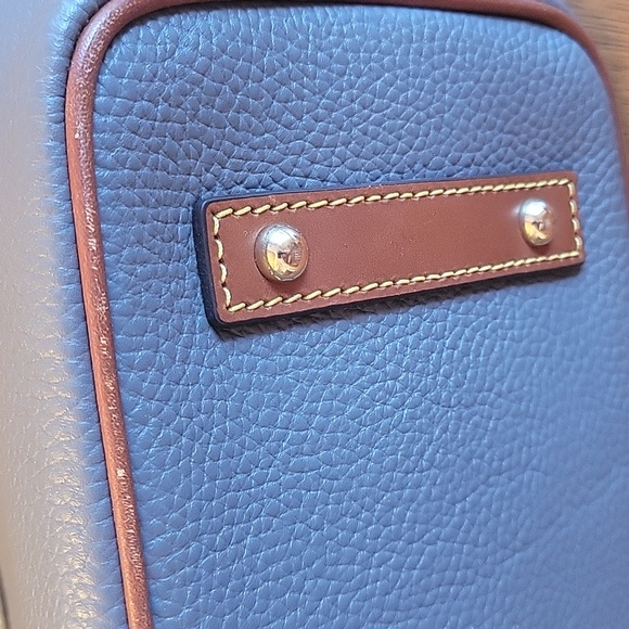 Blue Gray With Tan Trim Dooney & Bourke Tote Bag - Picture 5 of 5